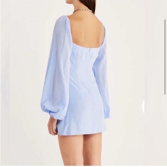 RUMER Camille Mini Dress Blue Medium NWT - Picture 2 of 10